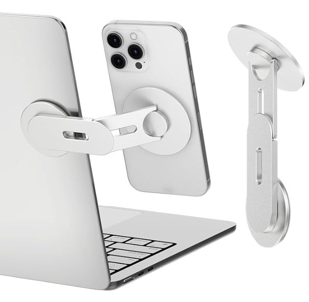 Magnetic Laptop Phone Holder – Slim & Foldable Mount for Laptop, Monitor, and Car Display – Compatible with iPhone (MagSafe) and All Smartphones - Mogico