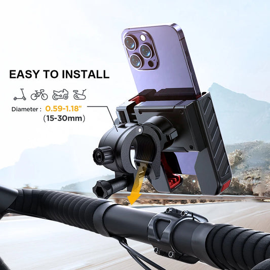 🏍️ 🚴 Metal Bike and Motorcycle Phone Holder - Handlebar Mount - Mogico