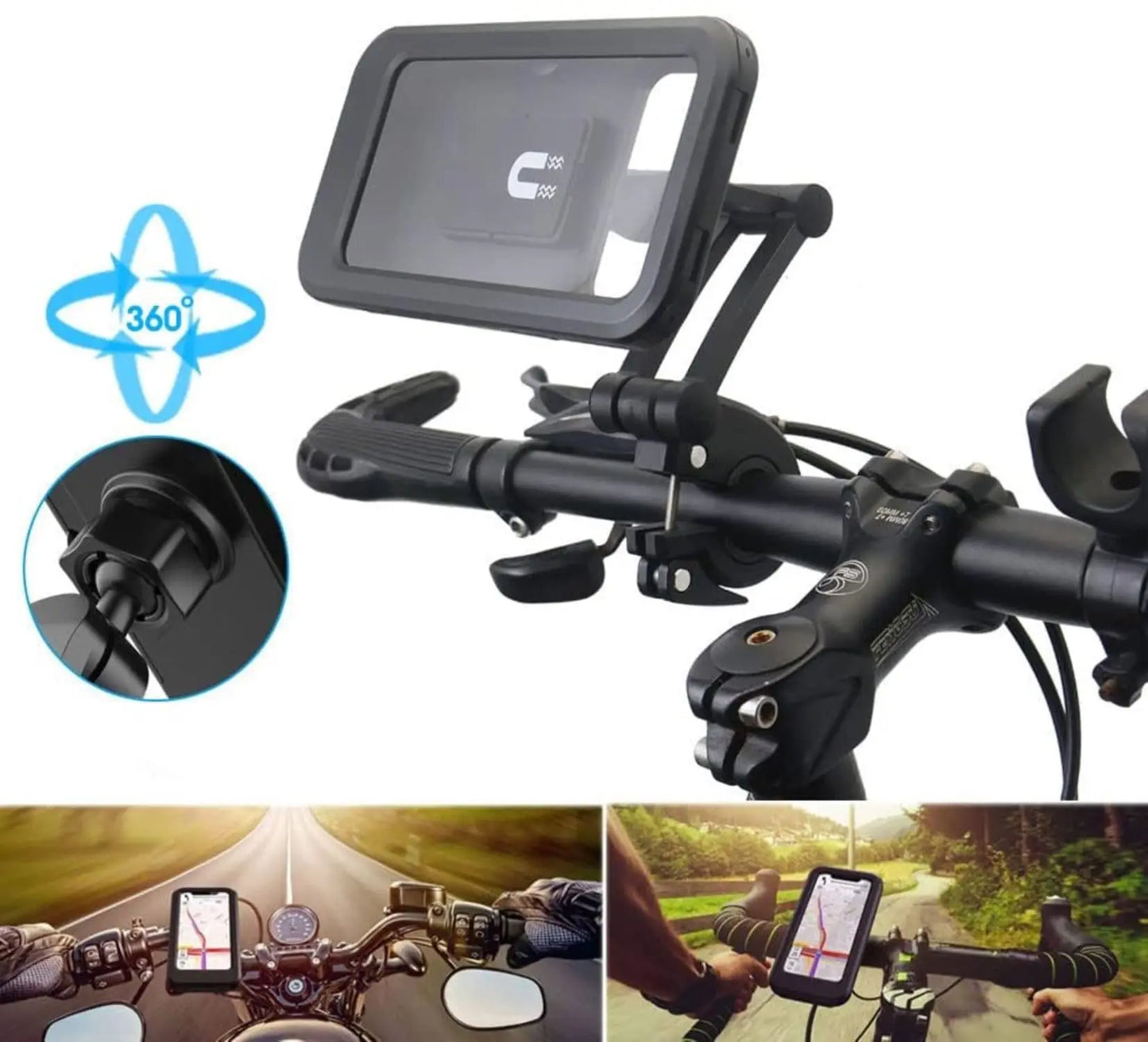 🏍️ 🚴 Waterproof Bike and Motorbike Phone Holder -  Handlebar Mount - Mogico