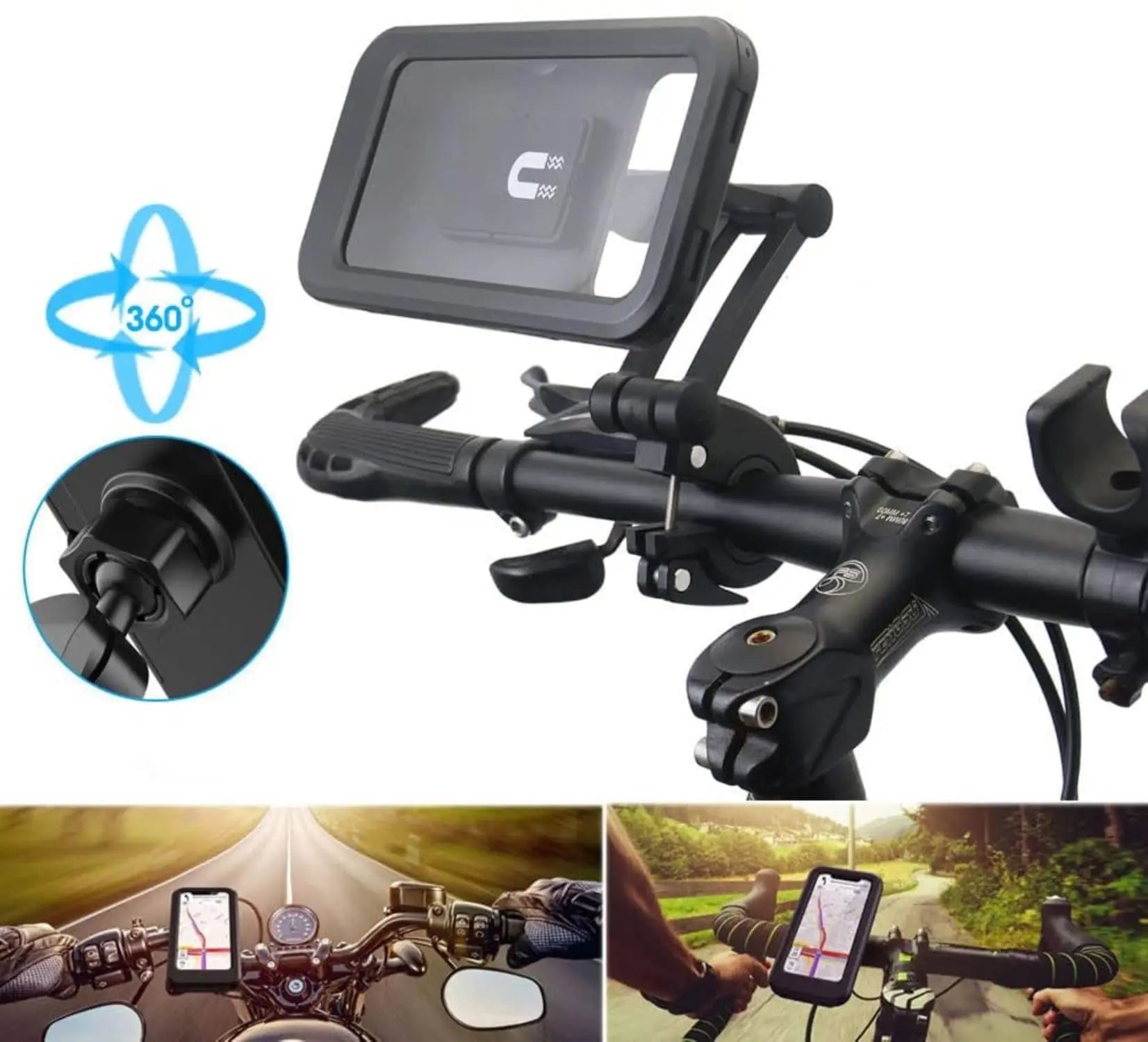 🏍️ 🚴 Waterproof Bike and Motorbike Phone Holder -  Handlebar Mount - Mogico